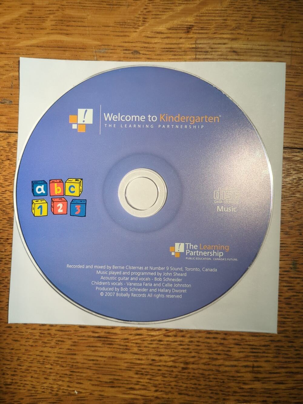 Welcome to Kindergarten The Learning Partnership Songs and Music CD Disc Only